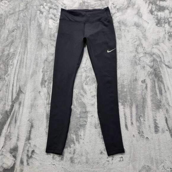 Nike Pants - Nike Leggings Womens S Black Mesh Panels Mid-Rise Fast Running Workout Pockets